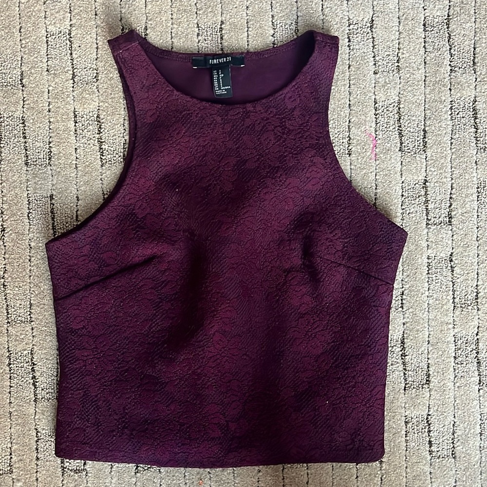 Beautiful burgundy lace tank top from forever 21